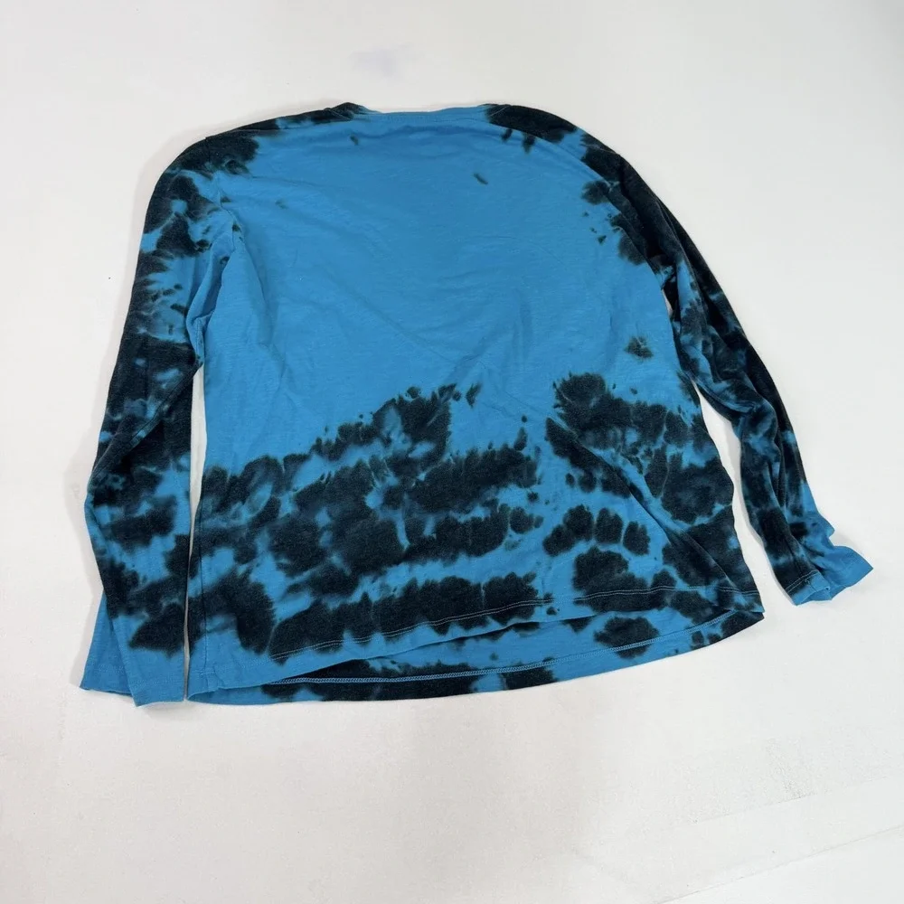 Disney Mickey Mouse Shirt Youth XL Blue Black Tie Dye Long Sleeve Graphic Tee